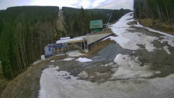 Modrá sjezdovka - dojezd k lanové dráze