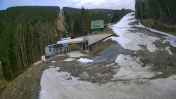 Modrá sjezdovka - dojezd k lanové dráze