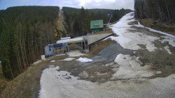 Modrá sjezdovka - dojezd k lanové dráze