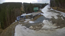 Modrá sjezdovka - dojezd k lanové dráze