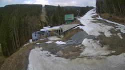 Modrá sjezdovka - dojezd k lanové dráze