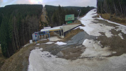 Modrá sjezdovka - dojezd k lanové dráze