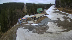 Modrá sjezdovka - dojezd k lanové dráze