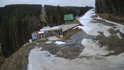 Modrá sjezdovka - dojezd k lanové dráze