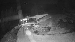 Modrá sjezdovka - dojezd k lanové dráze