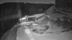 Modrá sjezdovka - dojezd k lanové dráze