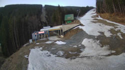 Modrá sjezdovka - dojezd k lanové dráze