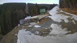 Modrá sjezdovka - dojezd k lanové dráze