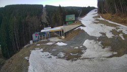 Modrá sjezdovka - dojezd k lanové dráze