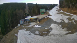 Modrá sjezdovka - dojezd k lanové dráze