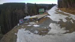 Modrá sjezdovka - dojezd k lanové dráze