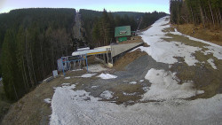 Modrá sjezdovka - dojezd k lanové dráze