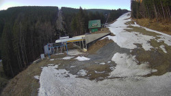 Modrá sjezdovka - dojezd k lanové dráze