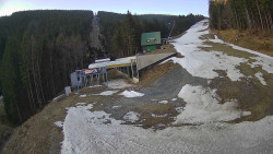 Modrá sjezdovka - dojezd k lanové dráze