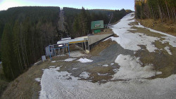 Modrá sjezdovka - dojezd k lanové dráze