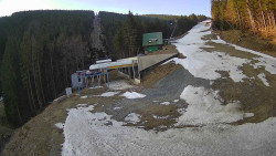 Modrá sjezdovka - dojezd k lanové dráze