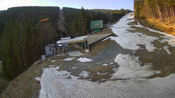 Modrá sjezdovka - dojezd k lanové dráze