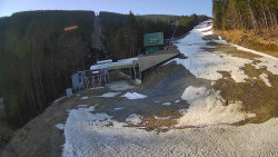 Modrá sjezdovka - dojezd k lanové dráze