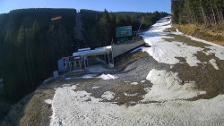 Modrá sjezdovka - dojezd k lanové dráze