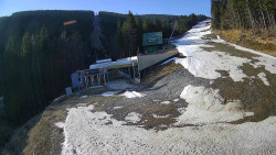 Modrá sjezdovka - dojezd k lanové dráze