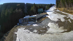 Modrá sjezdovka - dojezd k lanové dráze