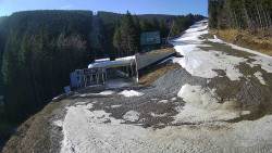 Modrá sjezdovka - dojezd k lanové dráze