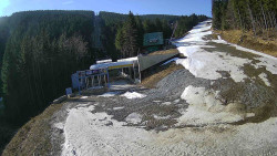 Modrá sjezdovka - dojezd k lanové dráze