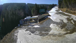 Modrá sjezdovka - dojezd k lanové dráze