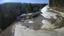 Modrá sjezdovka - dojezd k lanové dráze