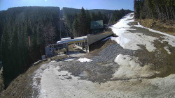 Modrá sjezdovka - dojezd k lanové dráze