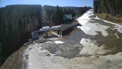 Modrá sjezdovka - dojezd k lanové dráze