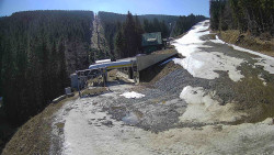 Modrá sjezdovka - dojezd k lanové dráze