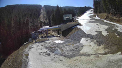 Modrá sjezdovka - dojezd k lanové dráze