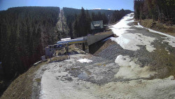 Modrá sjezdovka - dojezd k lanové dráze