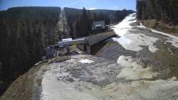 Modrá sjezdovka - dojezd k lanové dráze