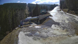 Modrá sjezdovka - dojezd k lanové dráze