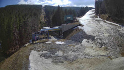 Modrá sjezdovka - dojezd k lanové dráze