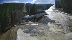 Modrá sjezdovka - dojezd k lanové dráze