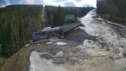 Modrá sjezdovka - dojezd k lanové dráze