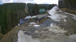 Modrá sjezdovka - dojezd k lanové dráze