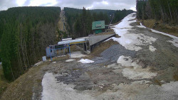 Modrá sjezdovka - dojezd k lanové dráze