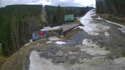 Modrá sjezdovka - dojezd k lanové dráze