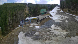 Modrá sjezdovka - dojezd k lanové dráze