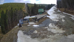 Modrá sjezdovka - dojezd k lanové dráze