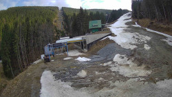 Modrá sjezdovka - dojezd k lanové dráze