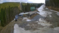 Modrá sjezdovka - dojezd k lanové dráze