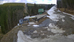 Modrá sjezdovka - dojezd k lanové dráze