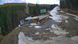 Modrá sjezdovka - dojezd k lanové dráze