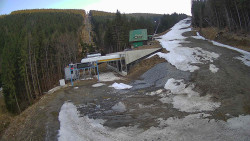 Modrá sjezdovka - dojezd k lanové dráze