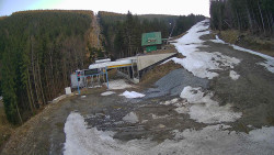 Modrá sjezdovka - dojezd k lanové dráze